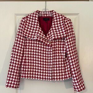 Talbots Houndstooth Wool Moto Jacket